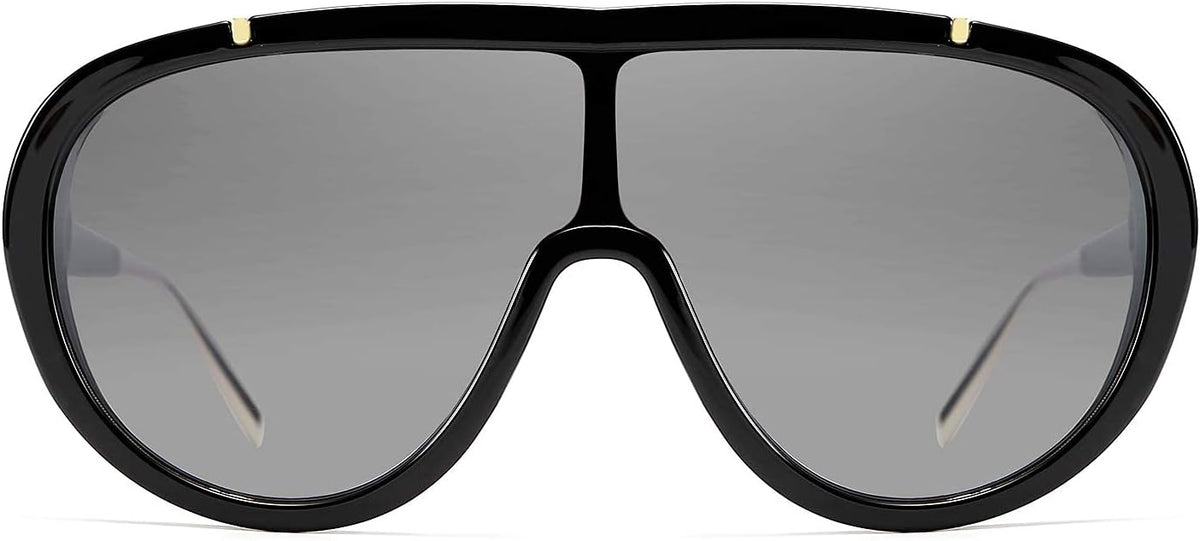 ÉÌƷͼƬ 54 | B085PPHWTZ | FEISEDY Retro Oversized Sunglasses Women Men One Piece Frame B2580