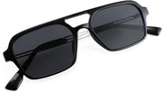 Black Frame/Grey Lens / 59 Millimeters | B0925STDPN | FEISEDY Vintage Square 70s Flat Aviator Sunglasses Women Men Metal Design Shades B2752