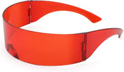 Red / 70 Millimeters | B08THXCP95 | FEISEDY 80s Futuristic Cyclops Cyber Visor Sunglasses Men Women Punk Style Cosplay B2740