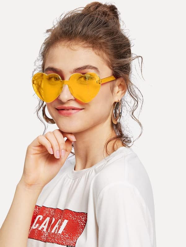 商品图片 39 | B07BLKHDRH | FEISEDY Thick Heart Sunglasses Rimless Heart Shaped Sun Glasses Women Fashion Love Glasses B2419