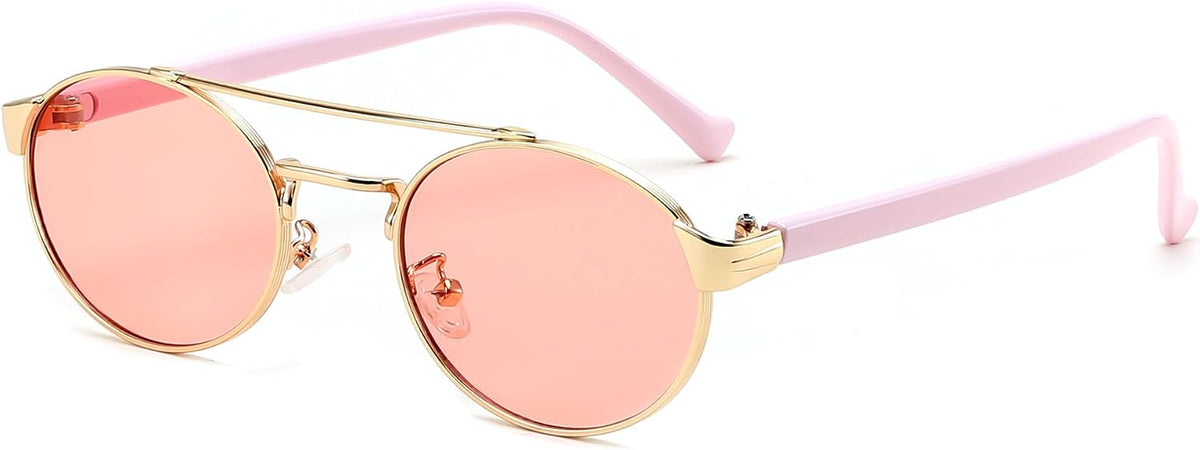 Pink/Pink / 52 Millimeters | B0DRYKFFQZ | FEISEDY Classic Trendy Oval Sunglasses Women Men Cute Small Shade Metal Frame Sunnies B0264