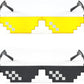 商品图片 18 | B09SCSCKL3 | FEISEDY 2PACK Thug Life Sunglasses Funny Pixelated Mosaic Gamer Glasses Party Disco Cool B2876-F2