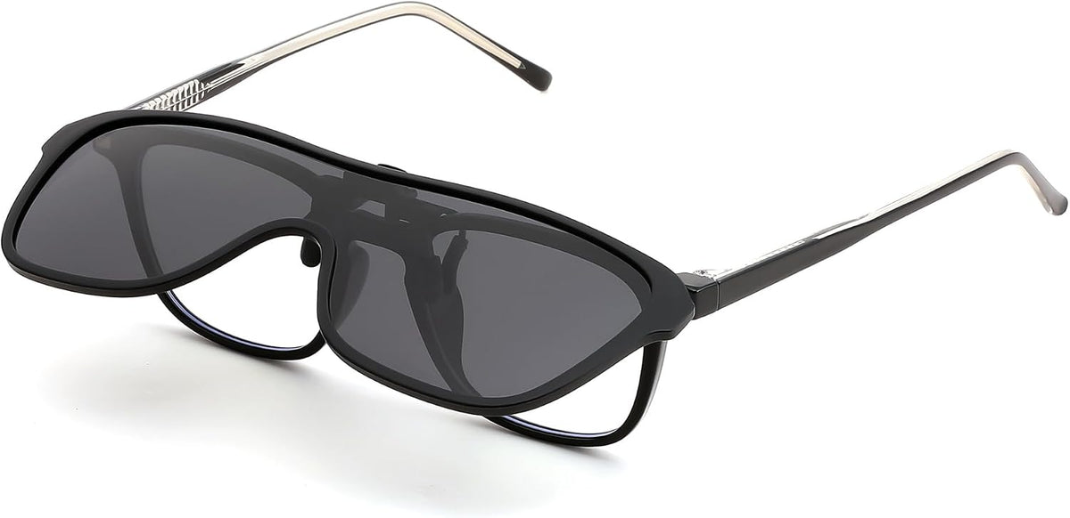 ÉÌƷͼƬ 7 | B0FX3QY3H3 | FEISEDY Polarized Clip-on Flip Up One Piece Sunglasses for Glasses TAC Lenses B0346
