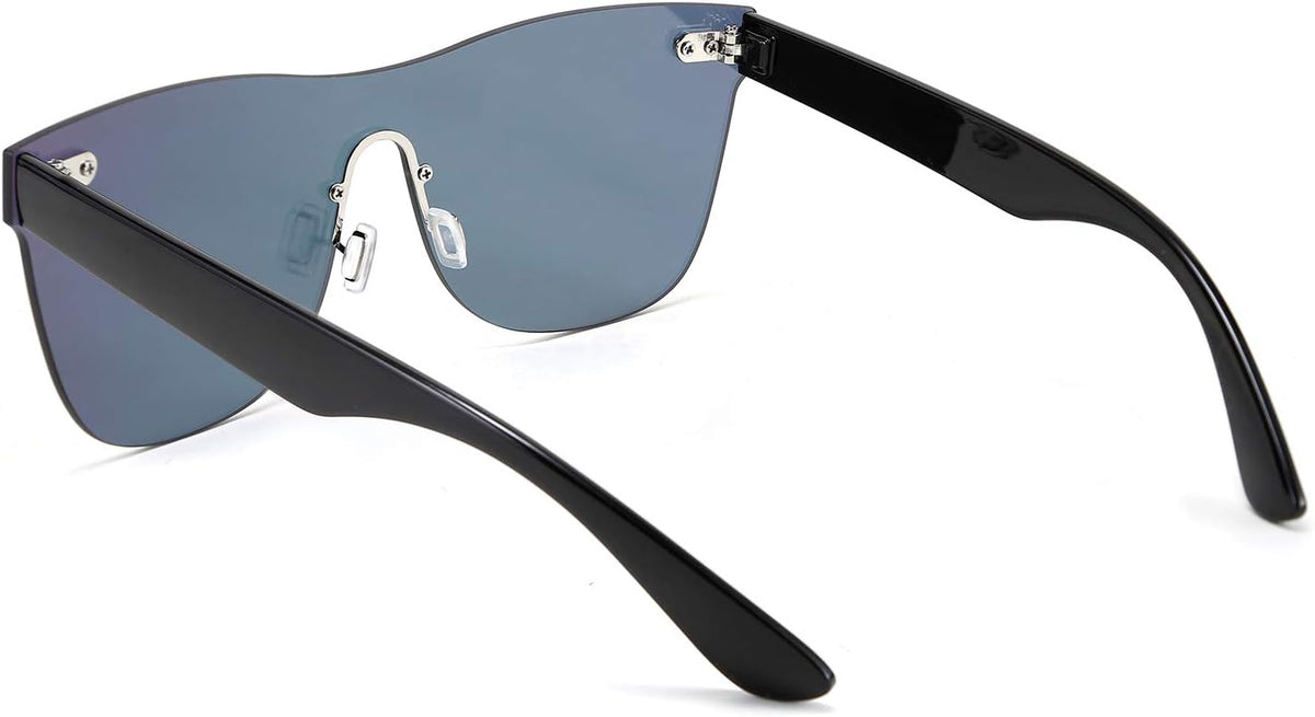 ÉÌƷͼƬ 26 | B08DY1CW9T | FEISEDY Mirrored Rimless Sunglasses One Piece Lens Reflective Sunglasses for Women Men B2647