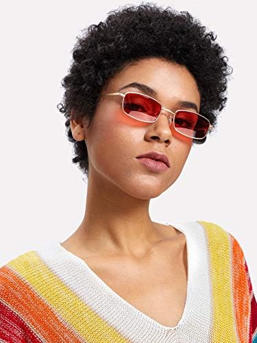ÉÌƷͼƬ 37 | B079L1KYF3 | FEISEDY Vintage Small Rectangle Sunglasses Women Men Retro Trendy Square Metal Frame Sun Glasses B2295