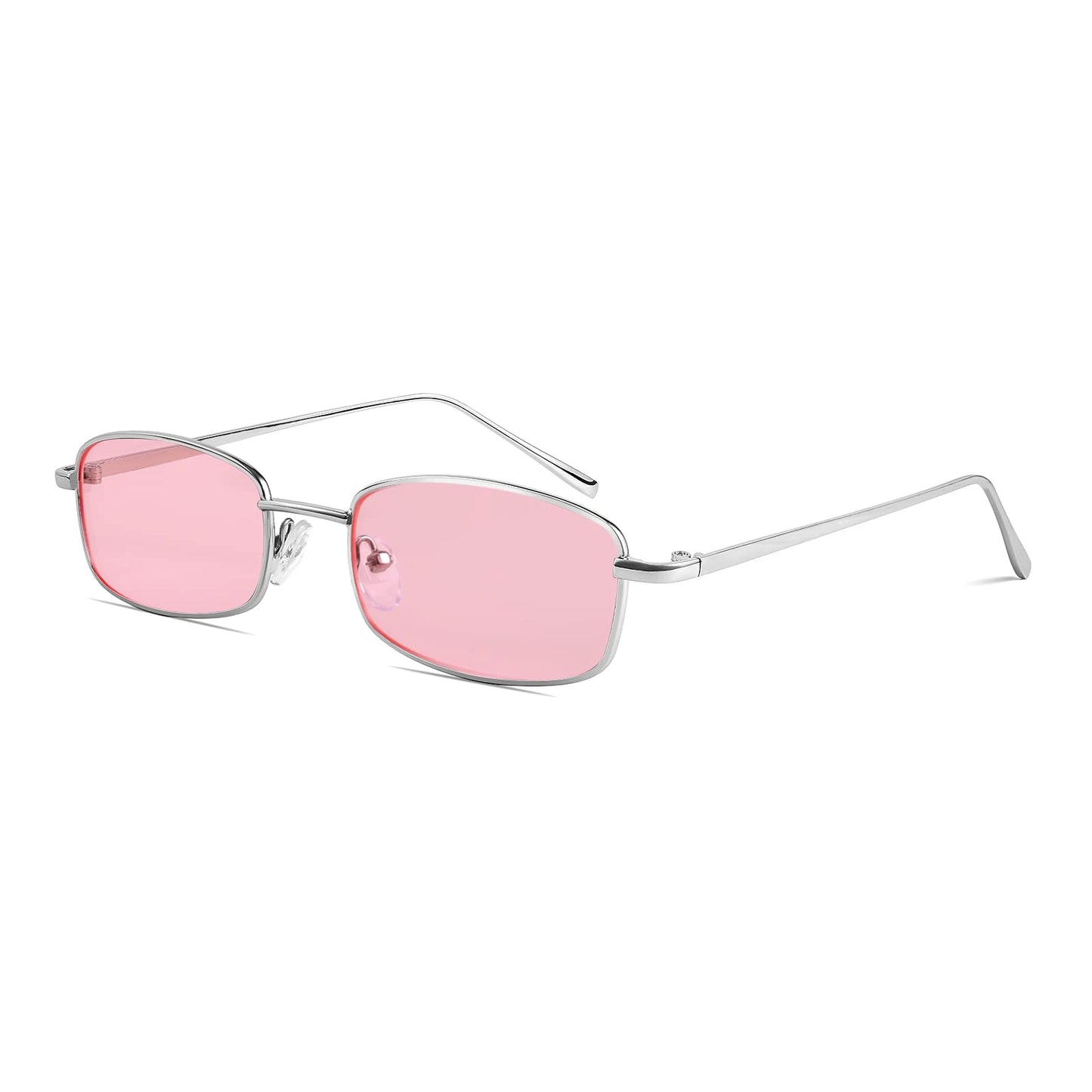 FEISEDY Vintage Small Rectangle Sunglasses Women Men Retro Trendy Square Metal Frame Sun Glasses B2295