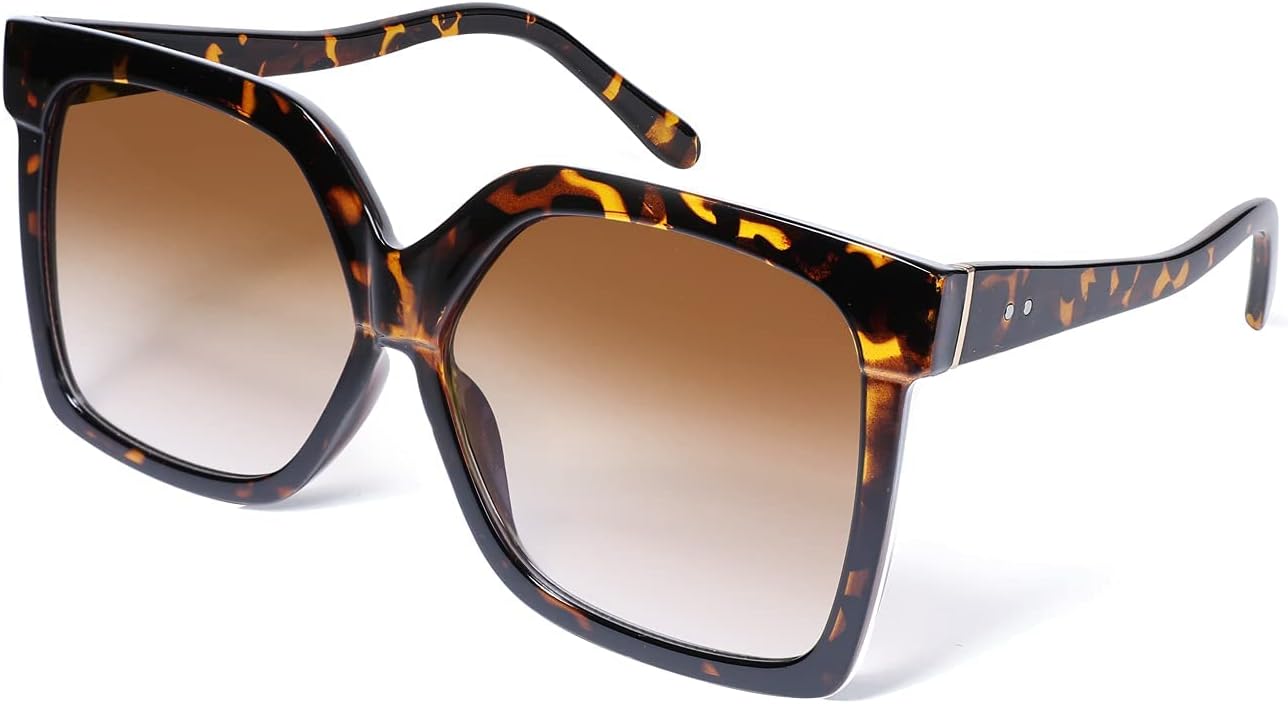 商品图片 2 | B095BFB4R9 | FEISEDY Oversize Square Frame Butterfly Sunglasses Simple Fashion Style Bent Legs Design Eyewear B2762