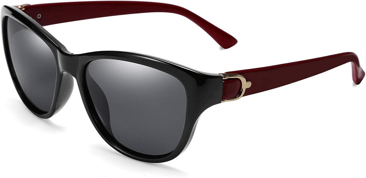 Black-tea / 55 Millimeters | B07RHR5FPW | FEISEDY Women Vintage Polarized Sunglasses Lady Elegant Cateye Sun Glasses B2476