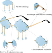 ÉÌƷͼƬ 7 | B09K7C4FB7 | FEISEDY Retro Dripping Cloud Shaped Tassel Sunglasses Rimless Women Funny Party Disco Eyewear B2834