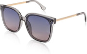 004 Transparent Grey | Gradient Pink Lens / 63 Millimeters | B0BB26HN8H | FEISEDY Sunglasses Womens, Oversized Retro Square Polarized Sunglasses, Trendy Shades UV400 B2901