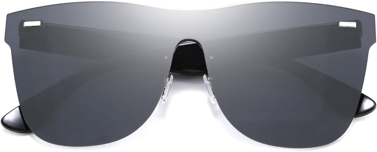 ÉÌƷͼƬ 29 | B08DY1CW9T | FEISEDY Mirrored Rimless Sunglasses One Piece Lens Reflective Sunglasses for Women Men B2647