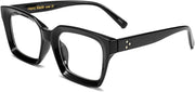 Black Frame With Clear Lenses / 50 Millimeters | B07KVT5B6S | FEISEDY Glasses Frame Womens, Square Thick Eyeglasses Frame, Classic Eyewear for Men B2461