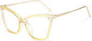Amber Transparent Yellow / 53 Millimeters | B09J7WYZPH | FEISEDY Oversized Cat Eye Glasses Frame with Clear Lenses Eyewear for Women B2460