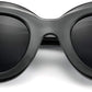 商品图片 3 | B083TZVTXV | FEISEDY Retro Oversized Square Horn Sunglasses Semi Cat Eye Butterfly Glass Big Thick Bold Frame B2572
