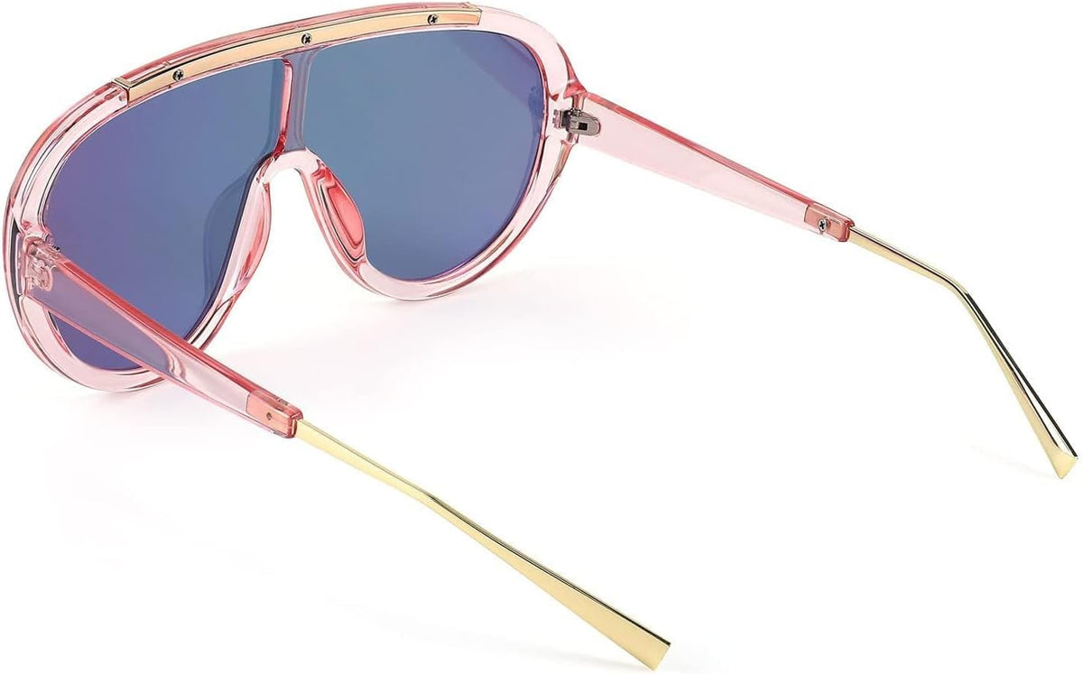 ÉÌƷͼƬ 60 | B085PPHWTZ | FEISEDY Retro Oversized Sunglasses Women Men One Piece Frame B2580
