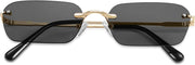 ÉÌƷͼƬ 27 | B0CY2Q4VW1 | FEISEDY Rimless Sunglasses Y2K Retro Small Narrow Rectangle Shades B2643