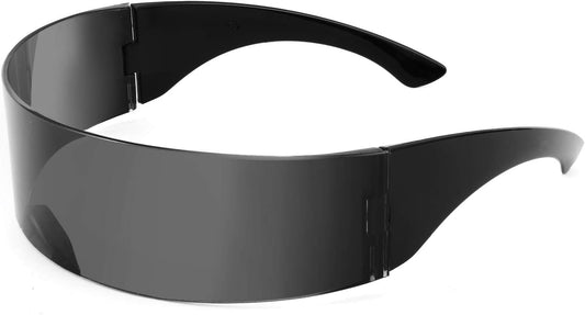 Black / 70 Millimeters | B08THWMVHZ | FEISEDY 80s Futuristic Cyclops Cyber Visor Sunglasses Men Women Punk Style Cosplay B2740