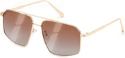 Gold Framed and Gradient Brown Lens / 58 Millimeters | B0DY452ZF7 | FEISEDY Vintage Polarized Aviator Sunglasses Men Women Classic American Gradient Lens UV400 Protection B0273