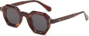 005 - Leopard / 50 Millimeters | B0CSK9RGDJ | FEISEDY Octagon Sunglasses for Women - Thick Frame Fashion Rectangle Sun Glasses - Summer UV400 Protection