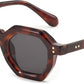 005 - Leopard / 50 Millimeters | B0CSK9RGDJ | FEISEDY Octagon Sunglasses for Women - Thick Frame Fashion Rectangle Sun Glasses - Summer UV400 Protection