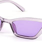 Transparent Purple / Purple Lens / 53 Millimeters | B09GVXD5LT | FEISEDY Small Cat Eye Sunglasses Vintage Square Shade Women Eyewear B2291