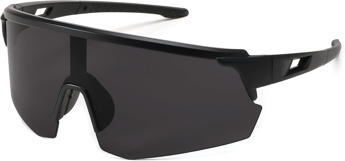 Black Frame & Grey Lens / 70 Millimeters | B0CSDCQTKW | FEISEDY Cycling Sunglasses for Men Women, Sports Glasses for Youth Running Baseball Shades UV400 Protection B0108