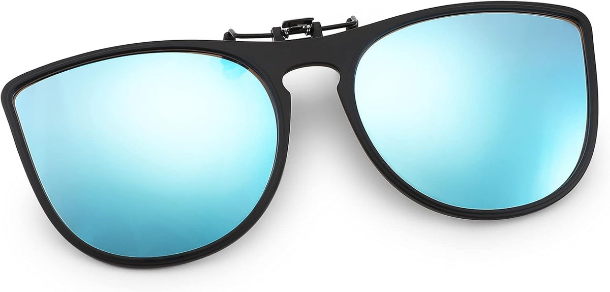 Blue Silver Lens / 54 Millimeters | B093SVGRT2 | FEISEDY Cat Eye Polarized Clip-On Sunglasses Men Women over Glasses Driving Outdoor B2764