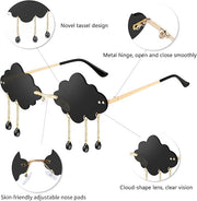 ÉÌƷͼƬ 51 | B09K7C4FB7 | FEISEDY Retro Dripping Cloud Shaped Tassel Sunglasses Rimless Women Funny Party Disco Eyewear B2834