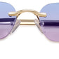 商品图片 75 | B0CY2Q4VW1 | FEISEDY Rimless Sunglasses Y2K Retro Small Narrow Rectangle Shades B2643
