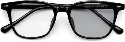 [FEISEDY] ブルーライトカットメガネ おしゃれ レディーズ 調光レンズ 変色 伊達めがね メンズ UV400 超軽量 TR90 スクエア 屋内で透明 屋外でサングラス パソコン用 PC眼鏡 紫外線対策 男女兼用 B1695