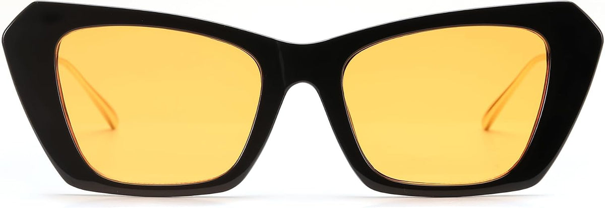 ÉÌƷͼƬ 2 | B0D6W5FR7W | FEISEDY Retro Square Cat Eye Sunglasses for Women Trendy Big Shades Vintage Sun Glasses B0164
