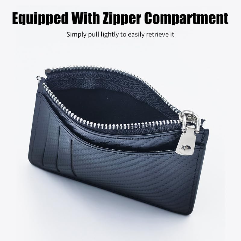 商品图片 3 | B0FNMJ3RMH | Wallet for Men – Fashion Plaid Design PU Leather Zippered Travel Wallets Card Bag, Mens Pocket with Spacious Card Slots