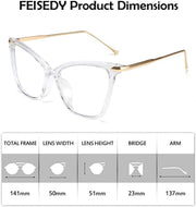 ÉÌƷͼƬ 13 | B085VSD2L3 | FEISEDY Oversized Cat Eye Glasses Frame Blue Light Blocking Eyewear for Women B2589