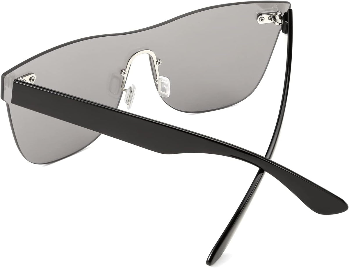 ÉÌƷͼƬ 34 | B08DY1CW9T | FEISEDY Mirrored Rimless Sunglasses One Piece Lens Reflective Sunglasses for Women Men B2647
