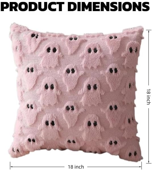 商品图片 7 | B0FPKDVRD8 | Halloween Ghost Pillow Cover 18x18 Inch Throw Pillow Covers, Cute Spooky Decor for Couch Bed Sofa Indoor Ghost Decorations
