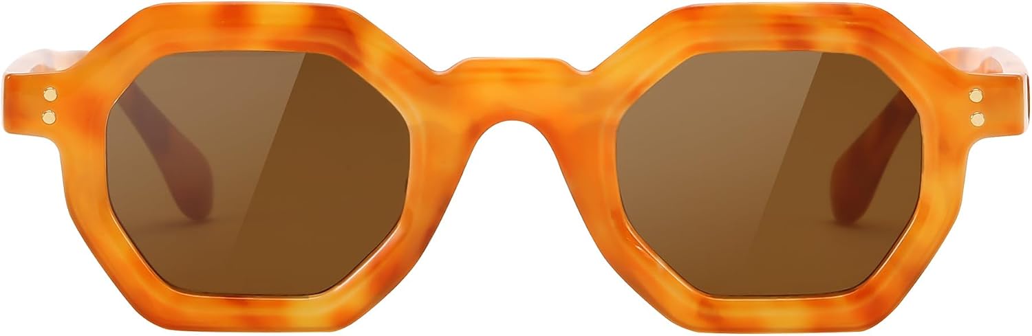 商品图片 3 | B0CSJQ26W8 | FEISEDY Octagon Sunglasses for Women - Thick Frame Fashion Rectangle Sun Glasses - Summer UV400 Protection