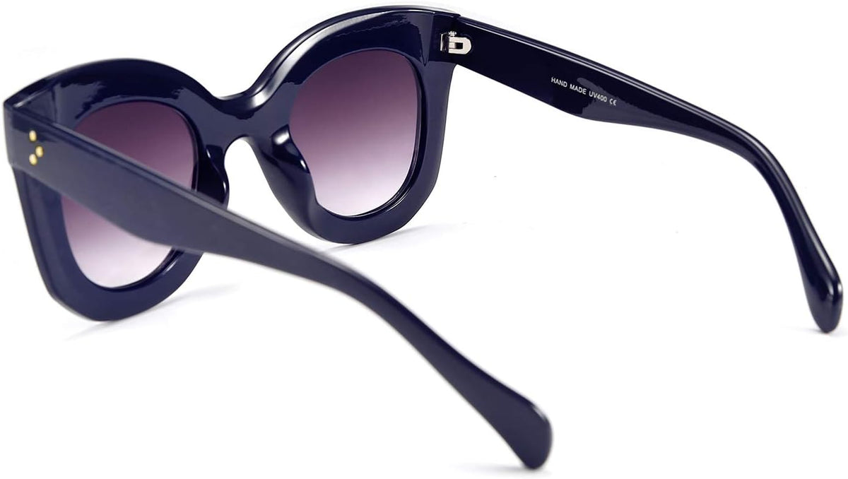ÉÌƷͼƬ 22 | B083TZVTXV | FEISEDY Retro Oversized Square Horn Sunglasses Semi Cat Eye Butterfly Glass Big Thick Bold Frame B2572