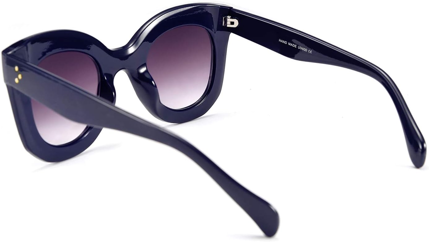 商品图片 22 | B083TZVTXV | FEISEDY Retro Oversized Square Horn Sunglasses Semi Cat Eye Butterfly Glass Big Thick Bold Frame B2572