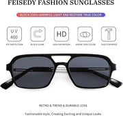 ÉÌƷͼƬ 3 | B0925V3NP4 | FEISEDY Vintage Square 70s Flat Aviator Sunglasses Women Men Metal Design Shades B2752