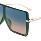 Transparent Green & Yellow / 65 Millimeters | B097CX65D3 | FEISEDY Flat Top Oversized Shield Sunglasses Women Men Square Fashion Rimless Shades UV400 B2784