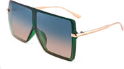 Transparent Green & Yellow / 65 Millimeters | B097CX65D3 | FEISEDY Flat Top Oversized Shield Sunglasses Women Men Square Fashion Rimless Shades UV400 B2784
