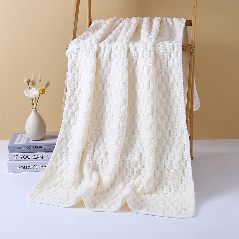 Default Title | B0GDWTV3GQ | Soft & Absorbent Bath Towels for Bathroom, Large 55x27.5 Inch Cloud Velvet Border Bath Towel, Ideal for Home Use