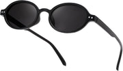 Black Frame + Grey Lens / 48 Millimeters | B0GV5SG1YQ | FEISEDY Retro Oval Sunglasses for Women Small 90s Y2K UV Protection B1584