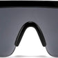 004 Bright Black Frame Gray Lens / 56 Millimeters | B07Y1V59DC | FEISEDY Oversized Mirror Shield Sport 80s Sunglasses Ski Goggles Flat Top One Piece Futuristic Visor Women Men B2522