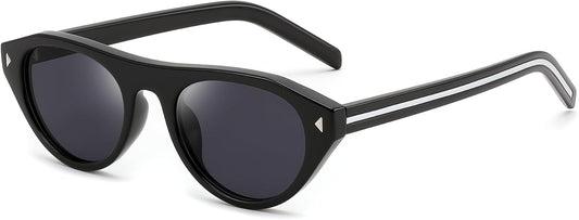 Black / 51 Millimeters | B0GSYML7HF | FEISEDY Retro Oval Cat Eye Sunglasses for Women Men B0411