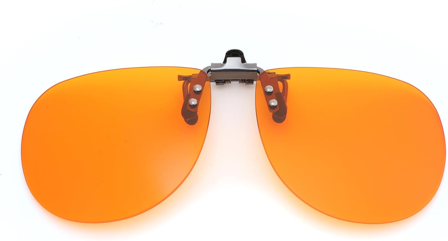 Orange/Square / 58*49Millimeters Millimeters | B0FZKQ2VSM | FEISEDY Clip on Rimless One Piece Blue Light Glasses for Woman Men B0360