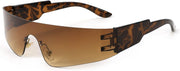 Gradient Yellow Mirrored / 72 Millimeters | B0BPRSMM1W | FEISEDY Y2K Futuristic Sunglasses Women Men Rimless One Piece Miorred B2927