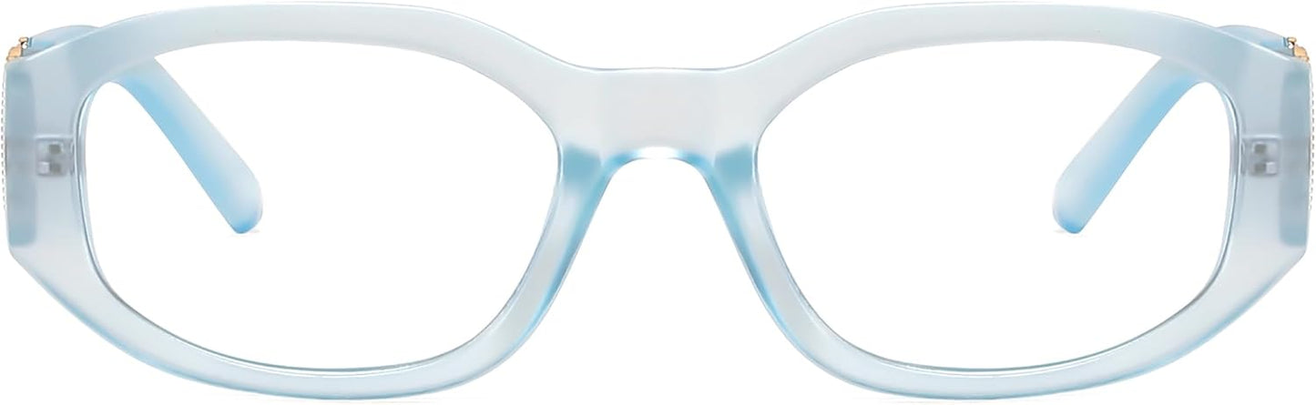 商品图片 23 | B0G34Q5S98 | FEISEDY Retro Trendy Narrow Blue Light Glasses for Women Men B0316 | Vintage 90s Small Square Eyeglasses,Blue Light Blocking