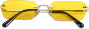 ÉÌƷͼƬ 35 | B0CY2Q4VW1 | FEISEDY Rimless Sunglasses Y2K Retro Small Narrow Rectangle Shades B2643