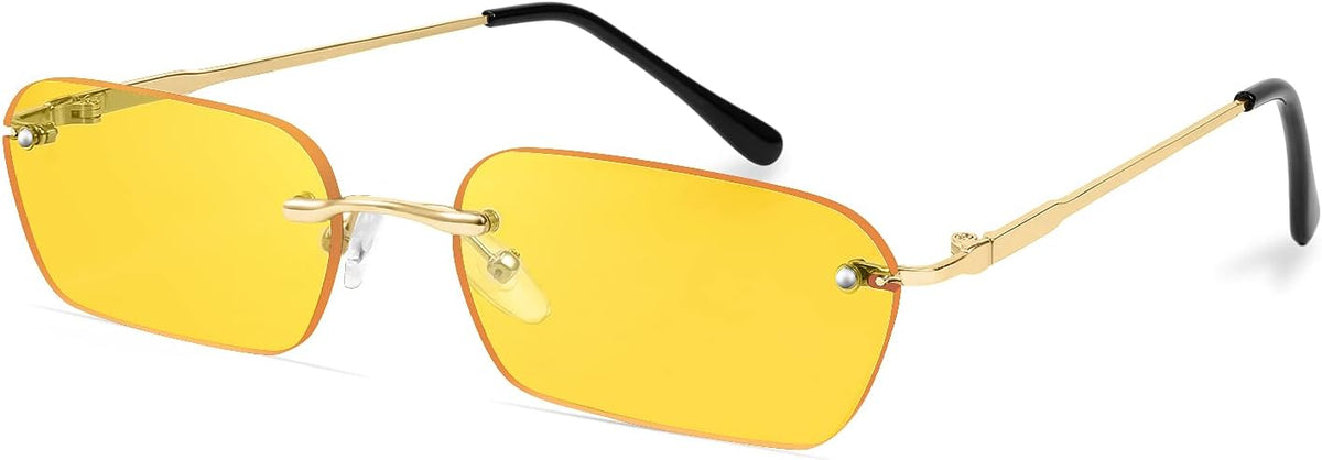 ÉÌƷͼƬ 34 | B0CY2Q4VW1 | FEISEDY Rimless Sunglasses Y2K Retro Small Narrow Rectangle Shades B2643